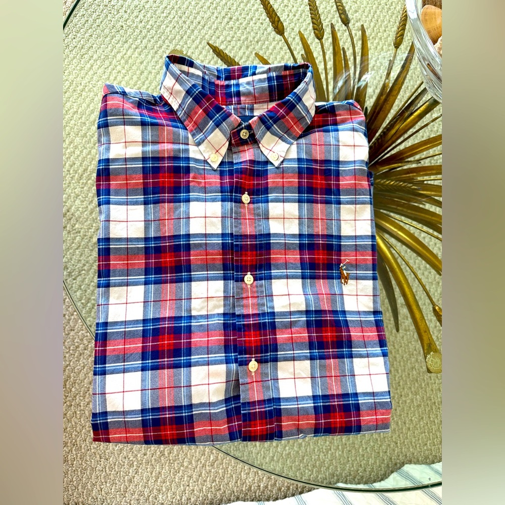 Men’s Ralph Lauren XL Classic Fit Button Up Plaid Short Sleeved Shirt